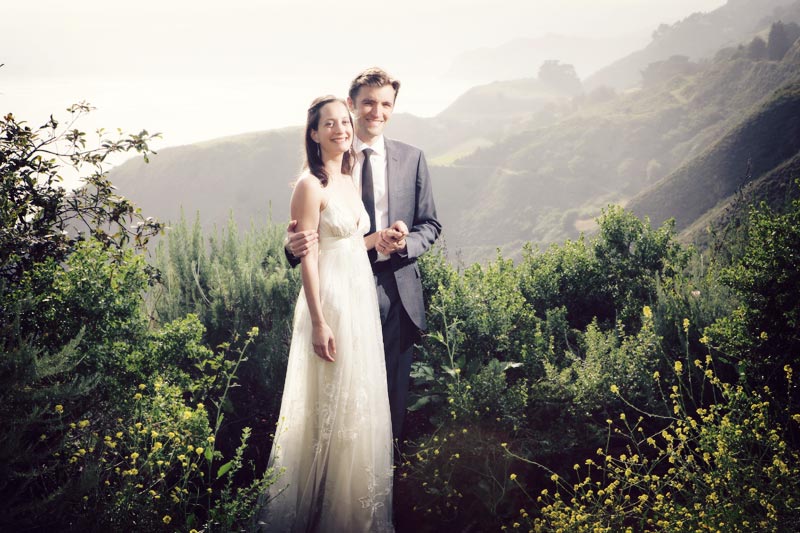 bride and groom big sur wedding