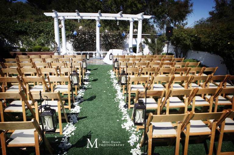 Wedding ceremony chairs and aisle