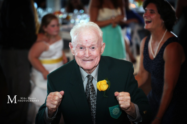 Grandpa at wedding reception