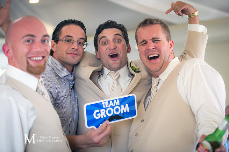 Seascape wedding groomsmen