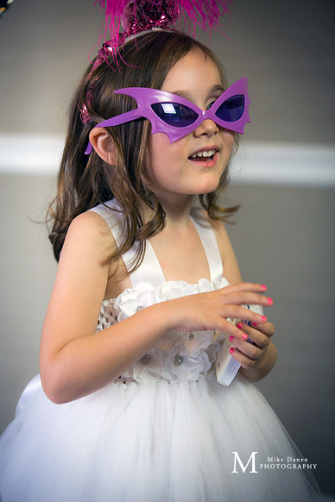 Seascape wedding flower girl