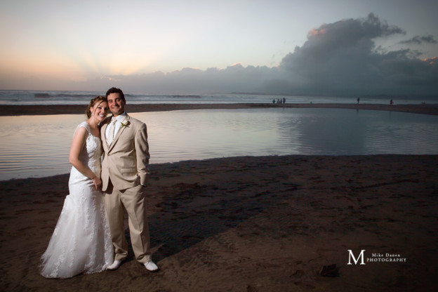 Seascape Beach Resort bride and groom sunset